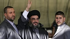 الأمين العام لحزب الله الراحل حسن نصرالله خلال تجمع للحزب في ضاحية بيروت، لبنان، يوم الجمعة 22 سبتمبر 2006.