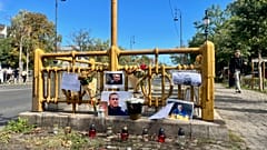 Memorial de Alexei Navalny, em Budapeste, 18 de setembro de 2025.