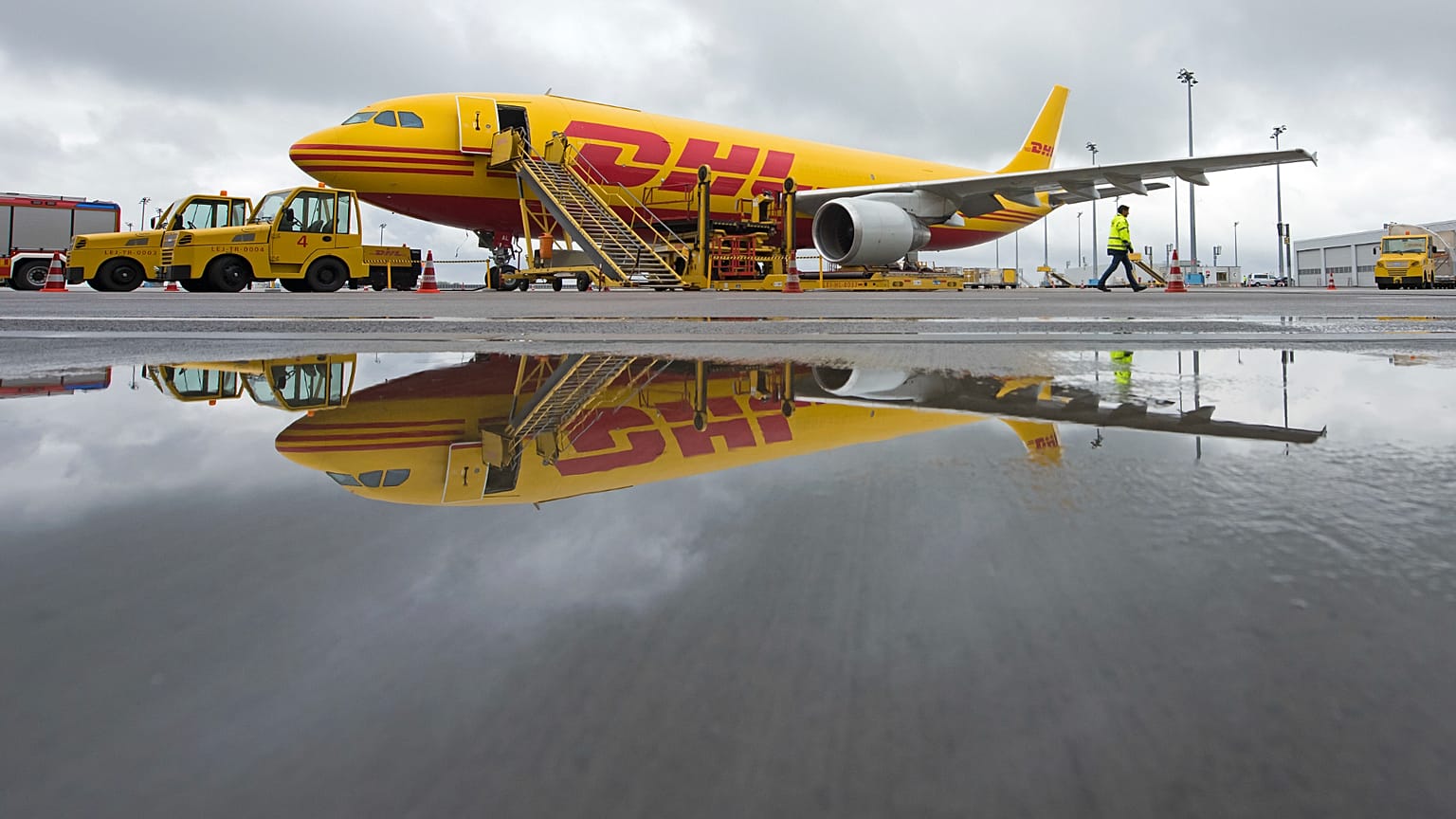 FILE - A DHL airplane is pictured at an air freight hub in Schkeuditz near Leipzig, Germany, on 12 October, 2016. 