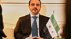 التقى وزير الخارجية السوري أسعد الشيباني بنظيره اليوناني جورج جيرابيتريتيس في أثينا، اليونان، يوم الأربعاء 20 أغسطس/آب 2025. (صورة من وكالة أسوشيتد برس/ثاناسيس ستافراكيس)