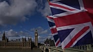 A Union Jack is seen in front of the House of Parliament in London on 1 September, 2025.