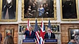 ABD Başkanı Donald Trump, Chequers'da düzenlenen ortak basın toplantısı sırasında İngiltere Başbakanı Keir Starmer'ın yanında, 18 Eylül 2025