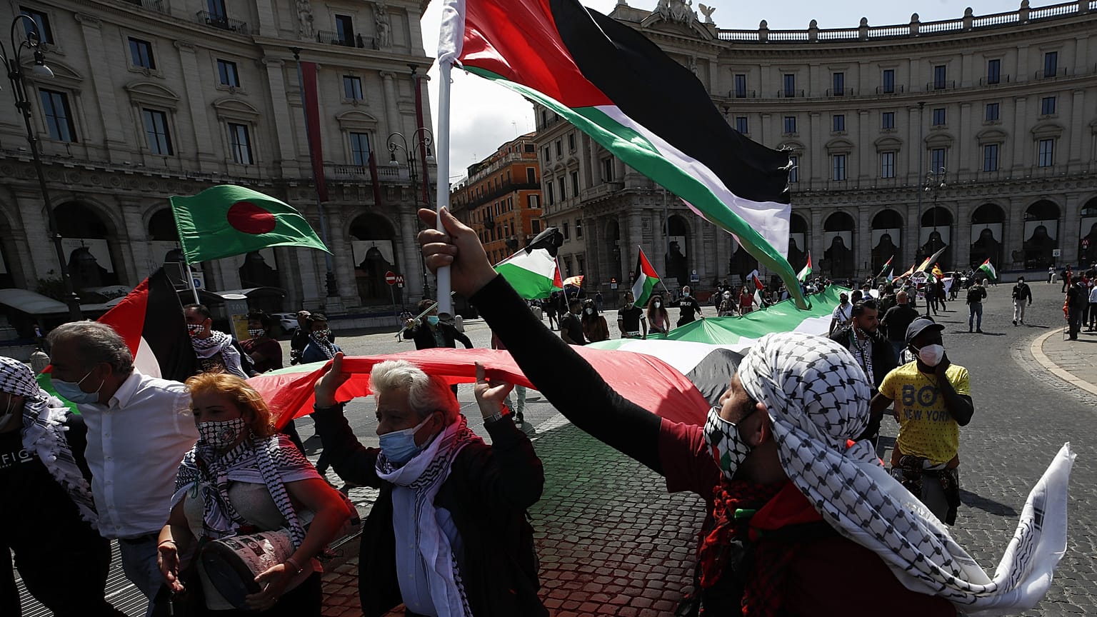 مظاهرة داعمة لفلسطين في روما