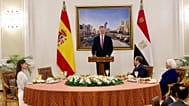 El Rey Felipe VI dando un mensaje en una cena con el presidente de la República Árabe de Egipto, El-Sisi, 17/09/2025