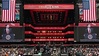 US Vice President JD Vance speaks at a memorial for Charlie Kirk at State Farm Stadium in Glendale, 21 September 2025