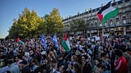 Protesters attend a pro-Palestinian gathering at Republic square, in Paris