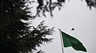 طائر يرفرف بجوار علم المملكة العربية السعودية على سطح مبنى قنصليتها في إسطنبول، الأحد 14 أكتوبر/ تشرين الأول 2018.