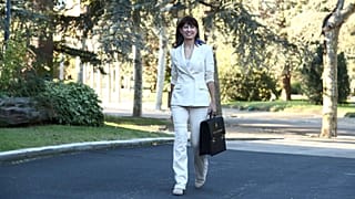 La ministra de Igualdad, Ana Redondo, en los jardines de la Moncloa