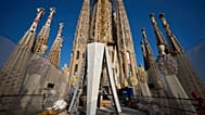 Rooftop view: Part of the new tower that will crown the Sagrada Familia in Barcelona, making it Europe's biggest Christian church