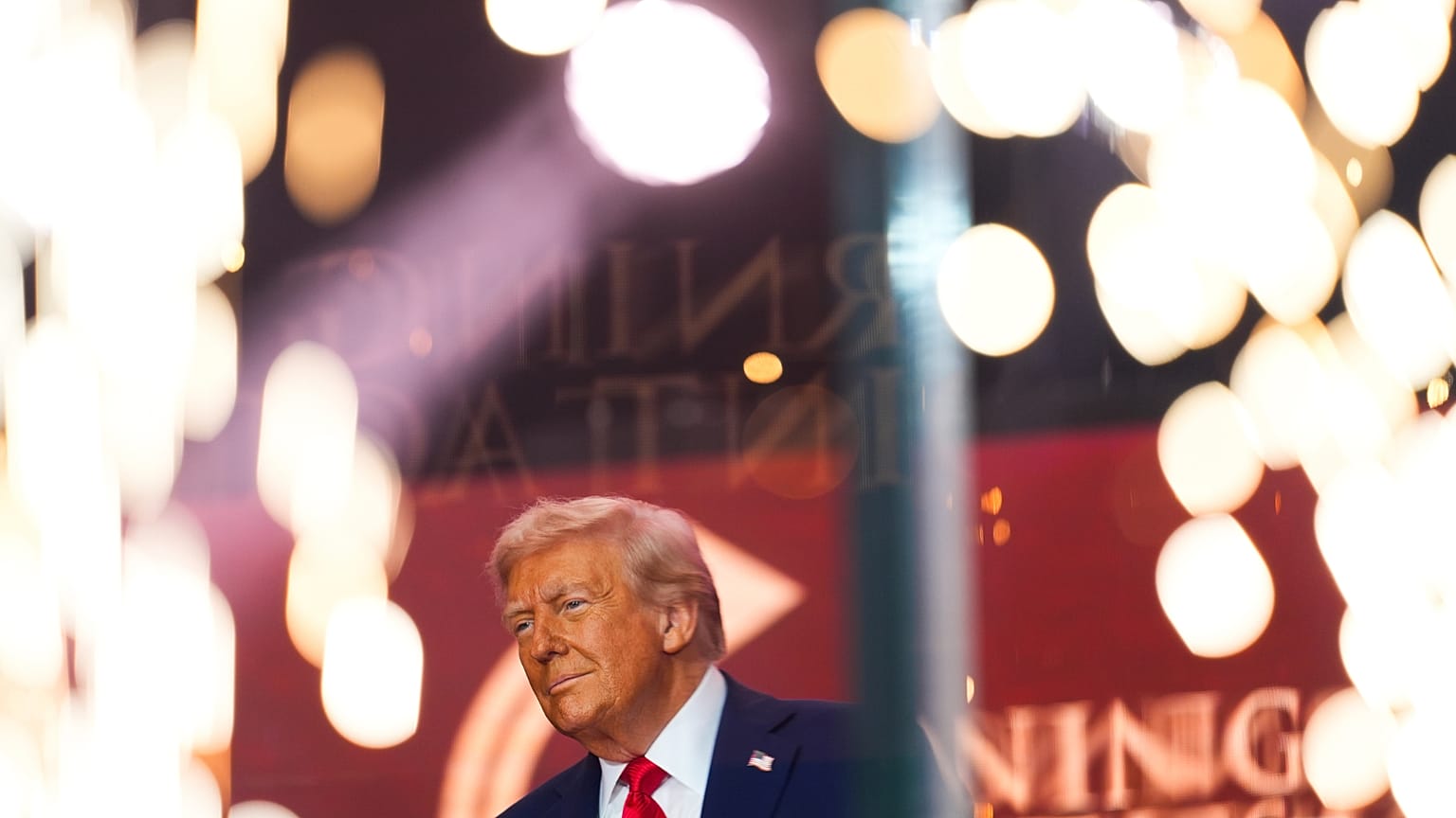 US President Donald Trump walks on stage to speak at a memorial for conservative activist Charlie Kirk, Sept. 21, 2025, (AP Photo)