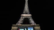 Paris'teki Eyfel Kulesi'ne İsrail ve Filistin bayrakları yansıtıldı, 21 Eylül 2025