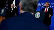 FILE: US President Donald Trump listens as Russia's President Vladimir Putin speaks during a news conference at Joint Base Elmendorf-Richardson in Anchorage, 15 August 2025