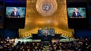 الأمين العام للأمم المتحدة أنطونيو غوتيريش يلقي كلمة أمام الدورة الثمانين للجمعية العامة للأمم المتحدة في مقر الأمم المتحدة، يوم الاثنين 22 سبتمبر/ أيلول 2025.