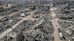 Les Palestiniens déplacés retournent à Rafah, bande de Gaza, le 20/01/2025