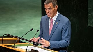 Sánchez habla durante una reunión en las Naciones Unidas destinada a galvanizar el apoyo a una solución de dos Estados, el 22 de septiembre de 2025.