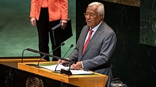 European Council President António Costa speaks during a high-profile meeting at the United Nations