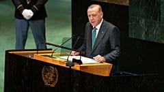 Cumhurbaşkanı Recep Tayyip Erdoğan, New York'ta, Birleşmiş Milletler Genel Kurulu'na hitap ederken, 23 Eylül 2025