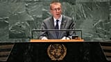 President of Latvia Edgars Rinkevics addresses the 79th session of the United Nations General Assembly, Tuesday, Sept. 24, 2024