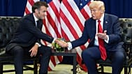 Donald Trump e Emmanuel Macron na Assembleia Geral das Nações Unidas, em Nova Iorque, na terça-feira, 23 de setembro de 2025.