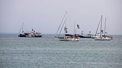 A Flotilha Global Sumud quando se encontrava perto da costa da Tunísia