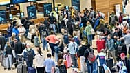 The attack snarled up check-in and left airline staff trying options like handwriting boarding passes or using backup laptops. 