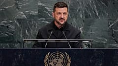 Der ukrainische Präsident Volodymyr Zelenskyy spricht auf der 80. Sitzung der Generalversammlung der Vereinten Nationen, Mittwoch, 24. September 2025.