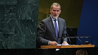 El Rey Felipe pronuncia un discurso en la ONU, miércoles 24 de septiembre de 2025.
