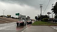 Police block off I-35E close to a US Immigration and Customs Enforcement office after a reported shooting, in Dallas on 24 September 2025