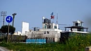 Vista generale di una base delle forze di mantenimento della pace delle Nazioni Unite in Libano (UNIFIL) al confine libanese-israeliano, nel villaggio di Markaba, 7/04/2023
