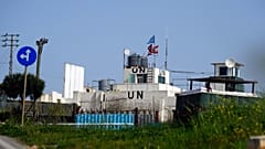 Vista generale di una base delle forze di mantenimento della pace delle Nazioni Unite in Libano (UNIFIL) al confine libanese-israeliano, nel villaggio di Markaba, 7/04/2023
