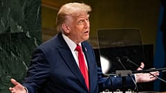 Präsident Donald Trump spricht auf der 80. Sitzung der Generalversammlung der Vereinten Nationen am 23. September 2025 im UN-Hauptquartier