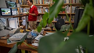 Çinli mimar Yu Kongjian Pekin'de düzenlenen bir programda konuşurken, 21 Ekim 2022