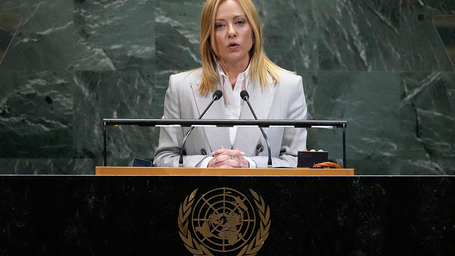 Giorgia Meloni all'Assemblea generale dell'Onu