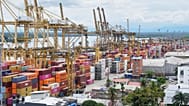 Containers sit at the seaport in Buenaventura, on Colombia's Pacific coast, Wednesday, April 9, 2025.
