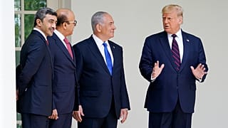 ABD Başkanı Donald Trump, İbrahim Anlaşmaları kapsamında İsrail, Bahreyn, Bahreyn'den yetkililerle birlikte, 15 Eylül 2020