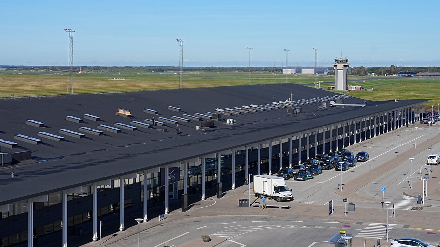 Vue générale de l'aéroport d'Aalborg au Danemark, 