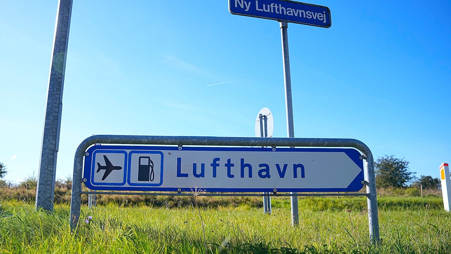 A sign near Aalborg Airport in Denmark, 25 September 2025