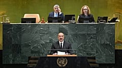 President of Azerbaijan Ilham Aliyev during his speech at UNGA 