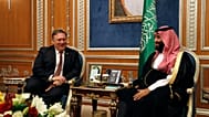 Mike Pompeo a szaúdi trónörökössel (MBS) 2022-ben