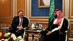 Mike Pompeo a szaúdi trónörökössel (MBS) 2022-ben
