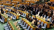 İsrail Başbakanı Benjamin Netanyahu kürsüye çıkarken delegeler Genel Kurul salonunu terk ediyor, 26 Eylül, 2025