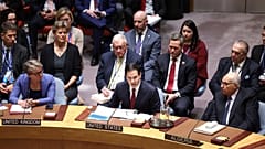US-Außenminister Marco Rubio spricht während einer Sitzung des Sicherheitsrates der Vereinten Nationen im UN-Hauptquartier in New York, Dienstag, 23. September 2025