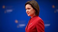 La présidente moldave Maia Sandu arrive au 6e sommet de la Communauté politique européenne, vendredi 16 mai 2025, à Tirana, en Albanie.