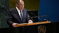وزير الخارجية الروسي سيرغي لافروف يلقي كلمة خلال الدورة الـ80 للجمعية العامة للأمم المتحدة، يوم السبت، 27 أيلول/سبتمبر 2025، في مقر الأمم المتحدة.