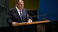 وزير الخارجية الروسي سيرغي لافروف يلقي كلمة خلال الدورة الـ80 للجمعية العامة للأمم المتحدة، يوم السبت، 27 أيلول/سبتمبر 2025، في مقر الأمم المتحدة.