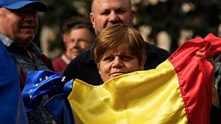 Un rassemblement pro-UE à Chișinău, en Moldavie, le lundi 29 septembre 2025.