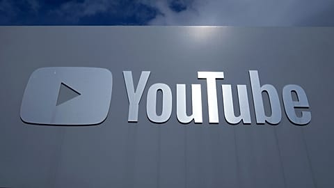 FILE - A YouTube sign is shown near the company's headquarters in San Bruno, Calif., Wednesday, March 12, 2025.