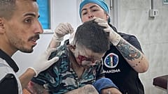 Sérült gyerek egy gázai kórházban