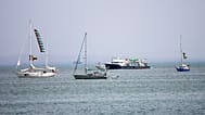 Ships that are part of the Global Sumud Flotilla