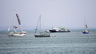Ships that are part of the Global Sumud Flotilla